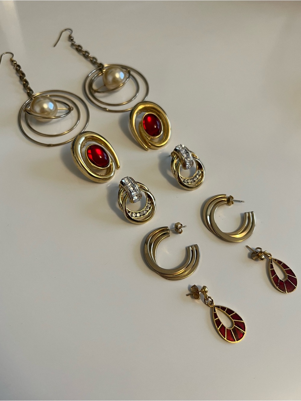 Vintage Gold Earrings Lot - 5 Pairs (EUC)